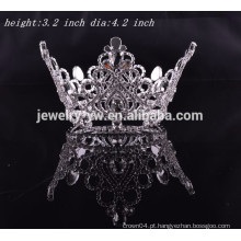 Prata de metal da forma chapeado cristal redondo cheio pageant coroa